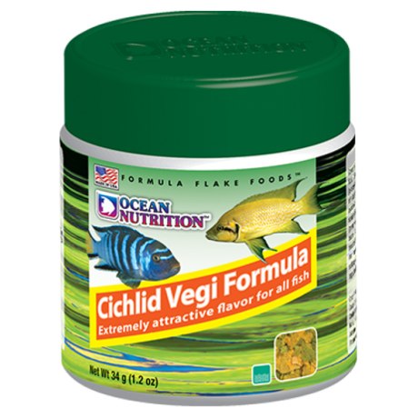 OCEAN NUTRITION FLAKES, Cichlid Vegi helbed, 34g