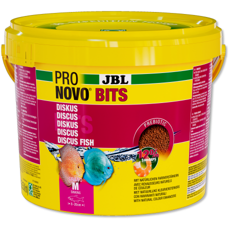 JBL Pronovo Bits Grano M 5,5 l / 2,64 kg Pamata akvārija granulēta barība disku zivīm