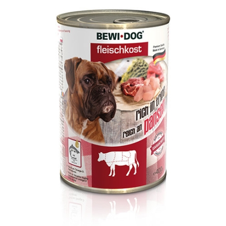 Bewi Dog Rich in Tripe gaļas konservi pieaugušiem suņiem ar liellopa spārnu, 800g