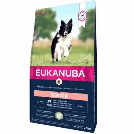 EUKANUBA Senior ar jēru un rīsiem maziem un vidējiem suņiem 2,5 kg